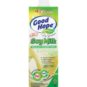Clover Good Hope UHT Regular Unsweetened Soy Milk Carton 1L Clover Good Hope UHT Regular Unsweetened Soy Milk Carton 1L