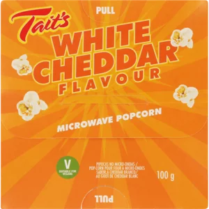 Tait's White Cheddar Flavour Microwave Popcorn 100g
