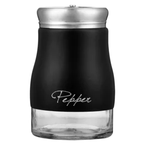 Vintage Black Loose Glass Salt & Pepper 9.5cm