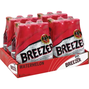 Bacardi Breezer Watermelon Cooler Bottles 24x275ml Bacardi Breezer Watermelon Cooler Bottles 24x275ml