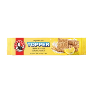 Bakers Topper Lemon Flavoured Cream Biscuits 125g Bakers Topper Lemon Flavoured Cream Biscuits 125g