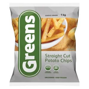 Greens Frozen Straight Cut Potato Chips 1kg