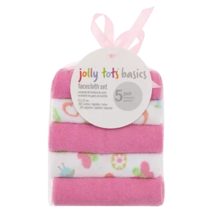 Jolly Tots Basics Facecloth Set 5 Pack