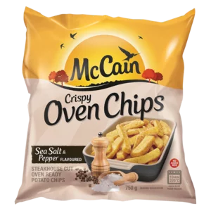McCain Frozen Sea Salt & Pepper Oven Potato Chips 750g McCain Frozen Sea Salt & Pepper Oven Potato Chips 750g