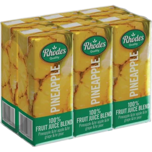 Rhodes 100% Pineapple Fruit Juice Blend Cartons 6x200ml Rhodes 100% Pineapple Fruit Juice Blend Cartons 6x200ml