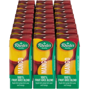 Rhodes Mango 100% Fruit Juice Blend Cartons 24x200ml Rhodes Mango 100% Fruit Juice Blend Cartons 24x200ml