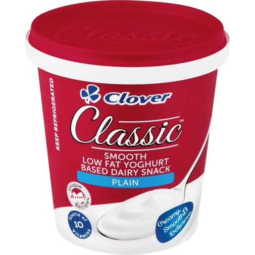 Clover Classic Plain Low Fat Yoghurt Dairy Snack 1kg Clover Classic Plain Low Fat Yoghurt Dairy Snack 1kg