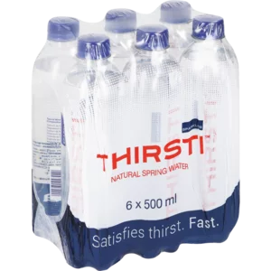 Thirsti Natural Sparkling Spring Water 6x500ml Thirsti Natural Sparkling Spring Water 6x500ml