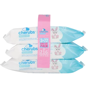 Cherubs Sensitive Lightly Fragranced Baby Wipes 3x72 Pack Cherubs Sensitive Lightly Fragranced Baby Wipes 3x72 Pack