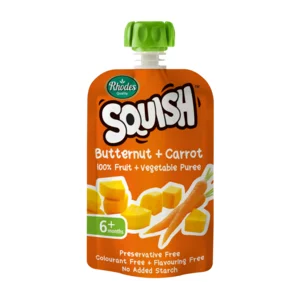 Rhodes Squish Butternut & Carrot Puree 6 Months+ Pouch 110ml Rhodes Squish Butternut & Carrot Puree 6 Months+ Pouch 110ml
