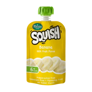Rhodes Banana Fruit Puree 6 Months+ Pouch 110ml Rhodes Banana Fruit Puree 6 Months+ Pouch 110ml
