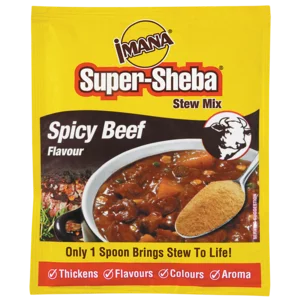 Imana Super-Shelba Spicy Beef Flavoured Instant Stew Mix 55g Imana Super-Shelba Spicy Beef Flavoured Instant Stew Mix 55g