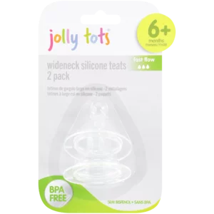 Jolly Tots Wideneck Silicone Teats 2 Pack 6 Months+ Jolly Tots Wideneck Silicone Teats 2 Pack 6 Months+