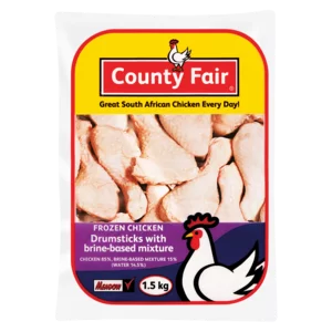 County Fair Frozen Chicken Drumsticks With Brine-Based Mixture 1.5kg County Fair Frozen Chicken Drumsticks With Brine-Based Mixture 1.5kg