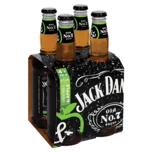 Jack Daniel's Whiskey & Apple Cooler Bottles 4x330ml Jack Daniel's Whiskey & Apple Cooler Bottles 4x330ml