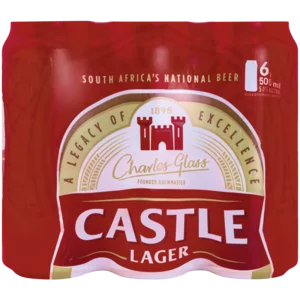 Castle Lager Beer Cans 6x500ml Castle Lager Beer Cans 6x500ml