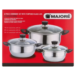 Majore Stainless Steel Casserole Set 6 Piece
