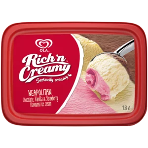 Ola Rich 'n Creamy Neapolitan Flavoured Ice Cream 1.8L