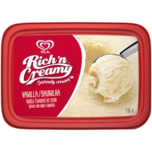 Ola Rich 'n Creamy Vanilla Flavoured Ice Cream 1.8L Ola Rich 'n Creamy Vanilla Flavoured Ice Cream 1.8L