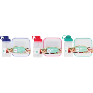 Home Discovery Clip lock Lunch Box & Bottle Set 2 Piece