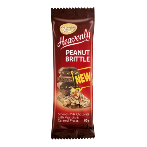 Beacon Heavenly Peanut Brittle Flavoured Chocolate Slab 80g Beacon Heavenly Peanut Brittle Flavoured Chocolate Slab 80g