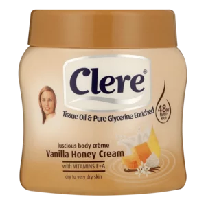 Clere Vanilla Honey Cream Luscious Body Cream Tub 500ml