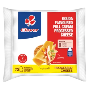 Clover Gouda Flavoured Full Cream Processed Cheese Slices Pack 180g Clover Gouda Flavoured Full Cream Processed Cheese Slices Pack 180g