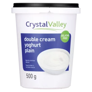 Crystal Valley Plain Double Cream Yoghurt 500g Crystal Valley Plain Double Cream Yoghurt 500g