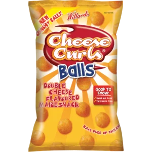 Willards Cheese Curls Balls Double Cheese Flavoured Maize Snack 100g