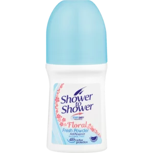 Shower To Shower Floral Fresh Powder Anti-Perspirant Roll On 50ml Shower To Shower Floral Fresh Powder Anti-Perspirant Roll On 50ml