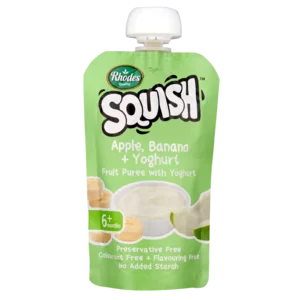 Rhodes Squish Apple, Banana & Yoghurt Puree 6 Months+ Pouch 110ml
