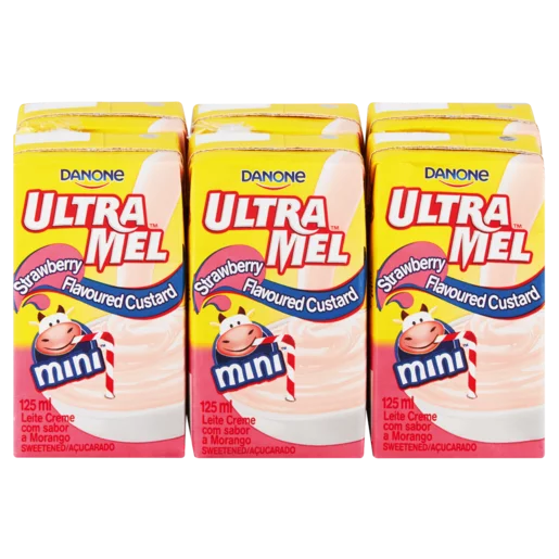 Danone Ultramel Strawberry Flavoured Custard 6x125ml Danone Ultramel Strawberry Flavoured Custard 6x125ml