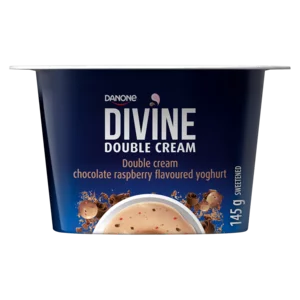 Nutriday Divine Double Cream Chocolate Raspberry Flavoured Yoghurt 145g Nutriday Divine Double Cream Chocolate Raspberry Flavoured Yoghurt 145g