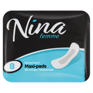 Nina Femme Bodyshaped Wingless Unscented Maxi Pads 8 Pack Nina Femme Bodyshaped Wingless Unscented Maxi Pads 8 Pack