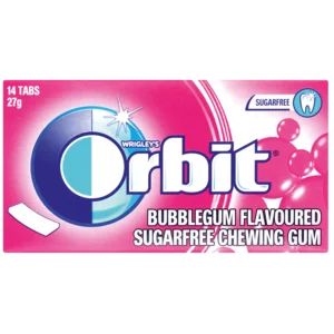 Orbit Bubblegum Flavoured Sugar Free Chewing Gum 14 Pack