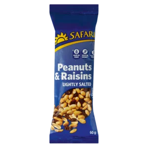 Safari Lightly Salted Peanuts & Raisins 60g