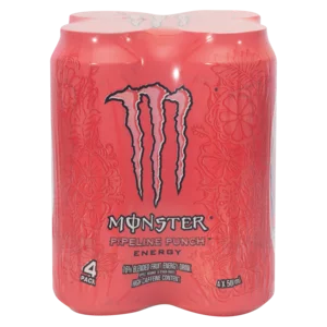 Monster Pipeline Punch Flavoured Energy Fruit Drink Cans 4x500ml Monster Pipeline Punch Flavoured Energy Fruit Drink Cans 4x500ml