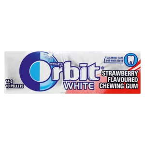 Orbit White Strawberry Flavoured Sugar Free Chewing Gum 10 Pack Orbit White Strawberry Flavoured Sugar Free Chewing Gum 10 Pack