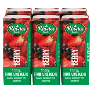 Rhodes 100% Berry Fruit Juice Blend 6x200ml Rhodes 100% Berry Fruit Juice Blend 6x200ml