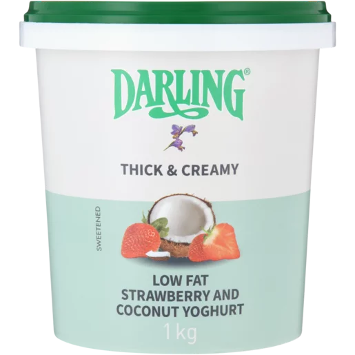 Darling Low Fat Strawberry & Coconut Flavoured Yoghurt 1kg Darling Low Fat Strawberry & Coconut Flavoured Yoghurt 1kg
