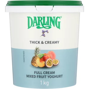 Darling Double Thick & Creamy Full Cream Mixed Fruit Yoghurt 1kg Darling Double Thick & Creamy Full Cream Mixed Fruit Yoghurt 1kg