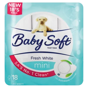 Baby Soft Fresh White Mini 2 Ply Toilet Rolls 18 Pack Baby Soft Fresh White Mini 2 Ply Toilet Rolls 18 Pack