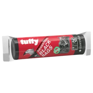Tuffy Drawstring Black Bags 20 Pack Tuffy Drawstring Black Bags 20 Pack