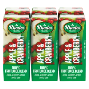Rhodes 100% Apple & Cranberry Fruit Juice Blend 6x200ml