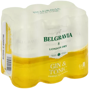 Belgravia London Dry Gin And Tonic Cans 6x440ml Belgravia London Dry Gin And Tonic Cans 6x440ml