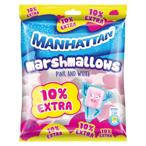 Manhattan Pink & White Marshmallows 150g + 15g Manhattan Pink & White Marshmallows 150g + 15g