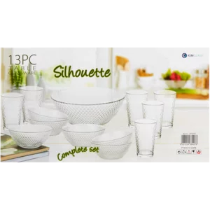 Kimglass Silhouette Glass Tableware Set 13 Piece