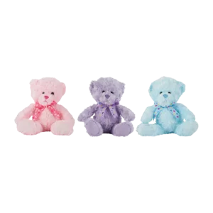 Frosted Swirl Plush Bear With Ribbon 20cm