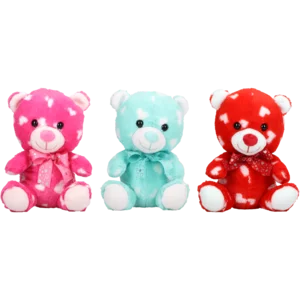 Heart Print Sitting Plush Bear 17cm Heart Print Sitting Plush Bear 17cm