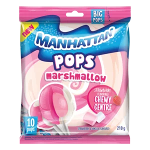Manhattan Strawberry Flavoured Marshmallow Pops 210g